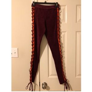 NEW Fenty Velour Lacing Tight Tawny Port Size XS